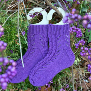 purple knitted socks